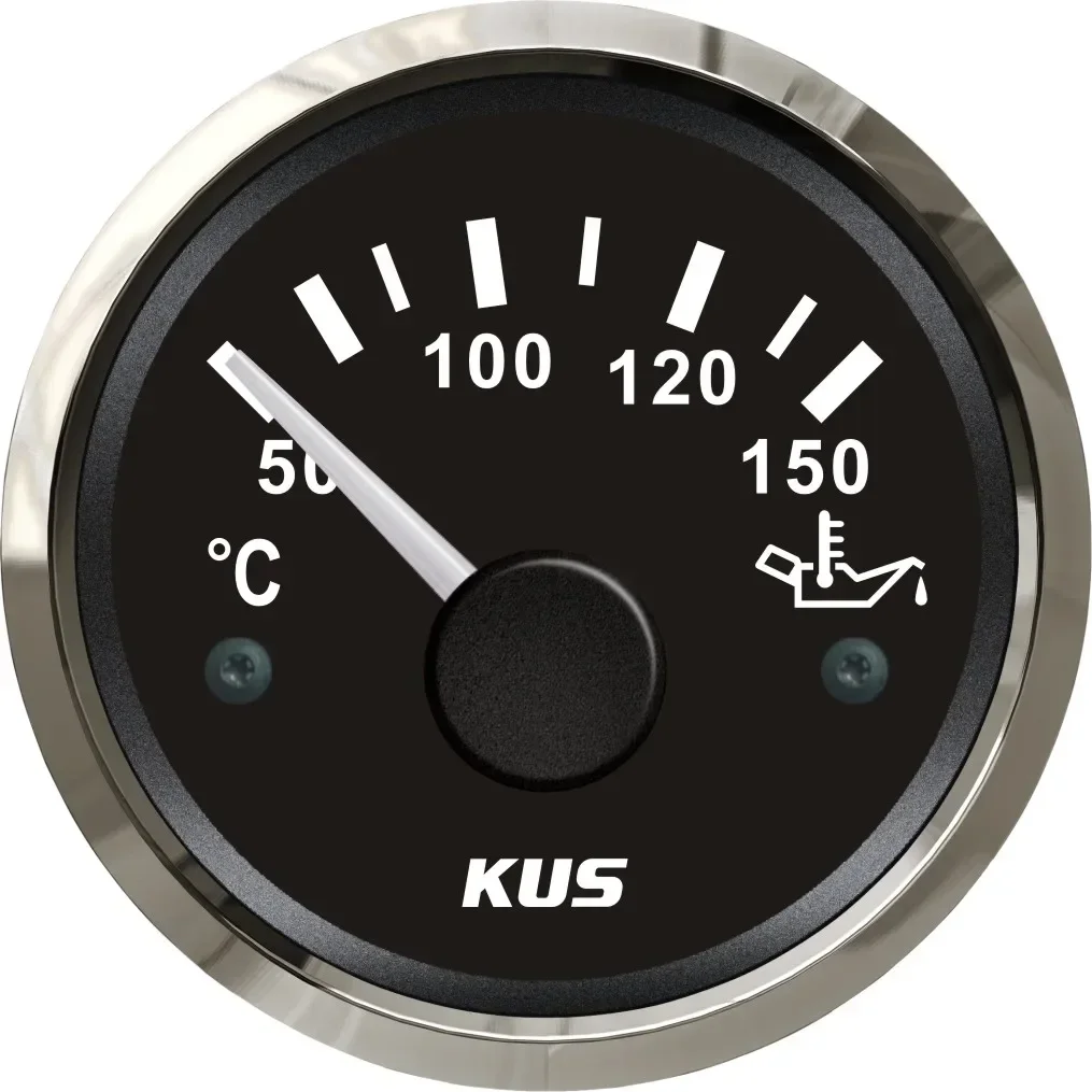 KUS Boat Oil Temp Gauge Marine Engine Temperature Gauge Truck RV ATV Car Temp Indicator Waterproof 50-150 Degree Steel Bezel