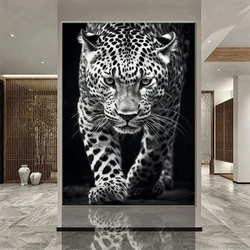 5D DIY Diamond Painting Animal Leopard black white art Diy Full drill diamond Mosaic Embroidery Kits handmade gift Wall Decor
