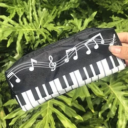 Creative Music Notes Piano Keyboard Pencil Case Canvas Pen Bags Large Capacity Stationery Office School Supplies