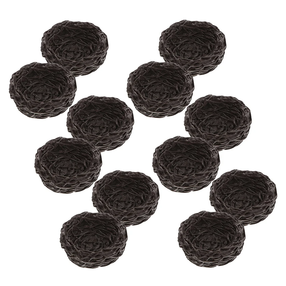 

16Pcs Mini Bird Nest Resin Ornaments Detailed Simulation for Potted Plant Micro Landscape Bonsai Decoration DIY Crafts