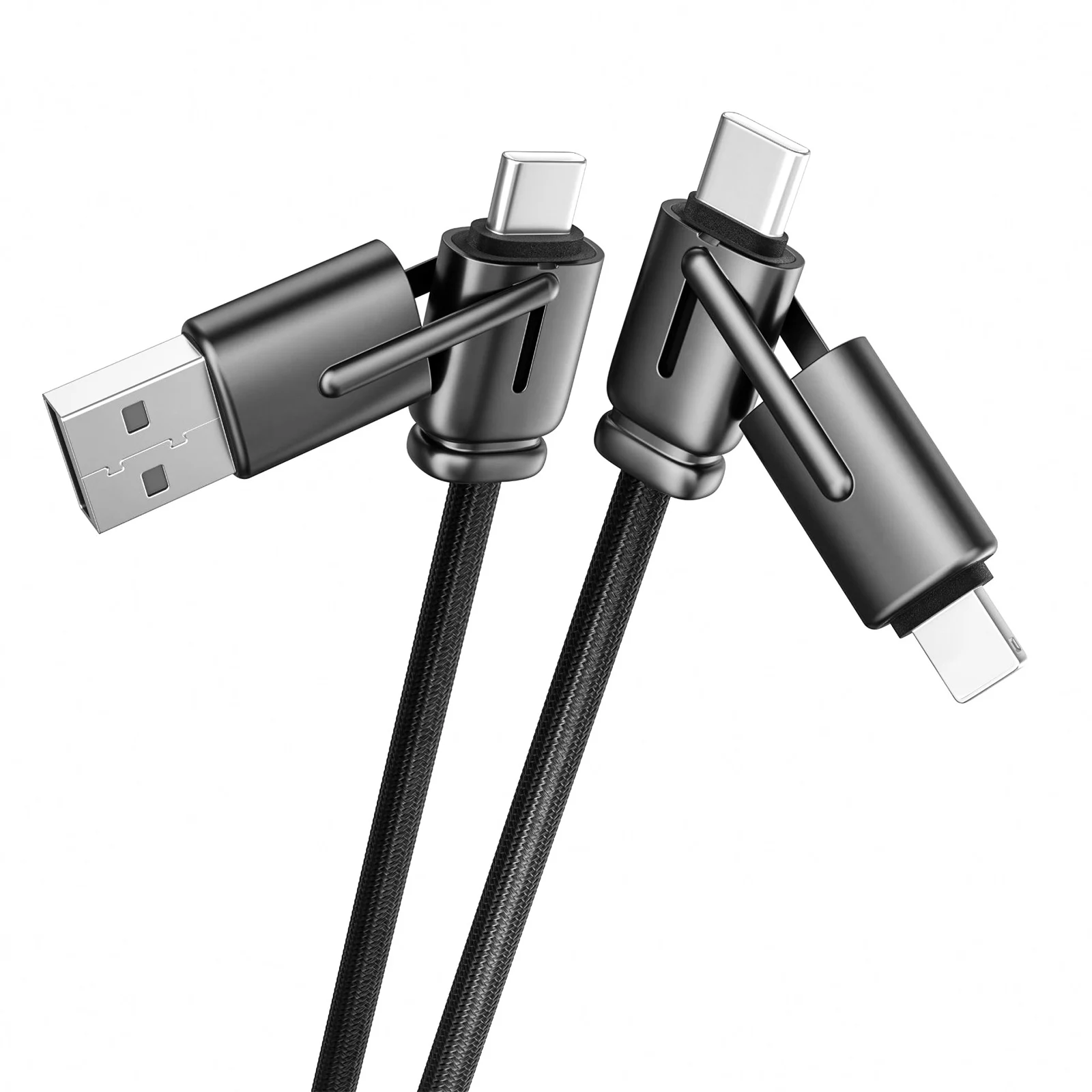 4 In 1 240W Fast Charging Cable USB Type C Charger Data Cable for iPhone15 16 17 Android Multi Port Multiple Charging Wire Line