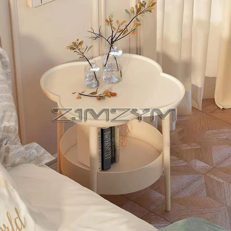 Bedside Table Cream Style Table Four Leaf Modern Minimalist Bedroom Sofa Side Cabinet Storage Table Small Coffee Table