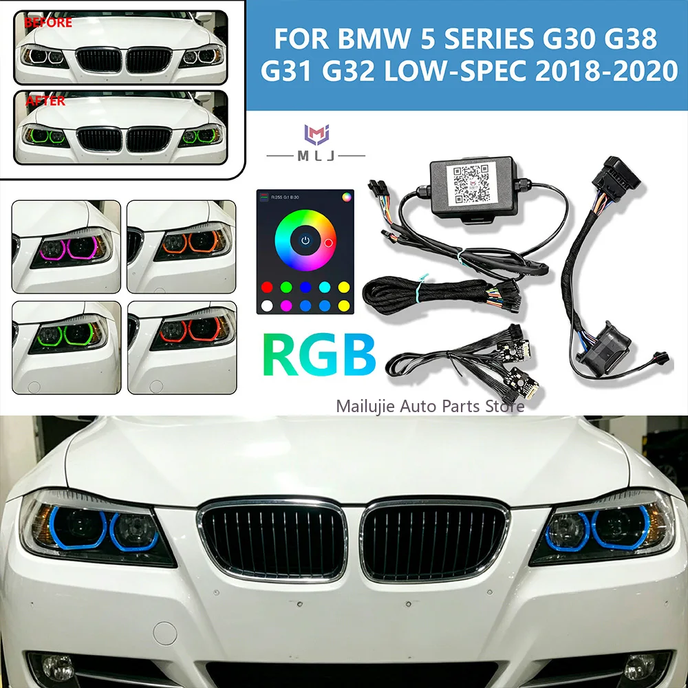 DRL Headlight Wiring Harness Control For BMW 5 Series G30 G38 G31 G32 2018-2020 Low Spes Multi Color RGB Running Light Module