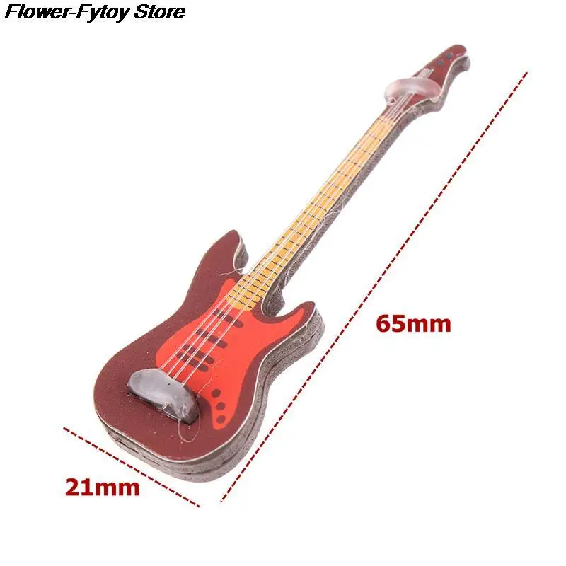 1:12 Dollhouse Miniature Music Instrument Electric Guitar For Kids Learning Educational Musical Toy House Decor Hot