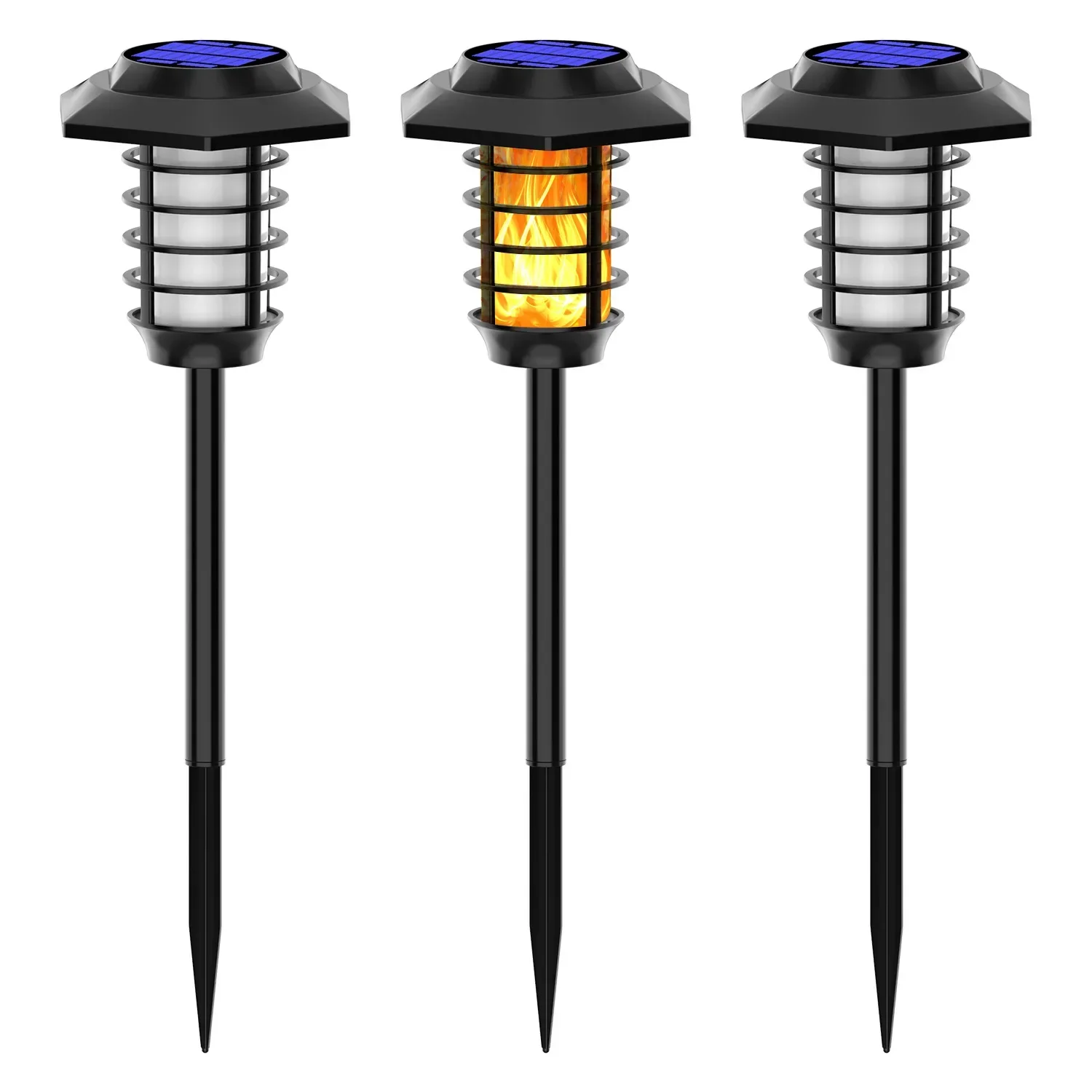 New Solar Flame Lamp Outdoor Garden Lamp Lawn Lamp Double Light Source LED Waterproof Landscape Decorate Ground