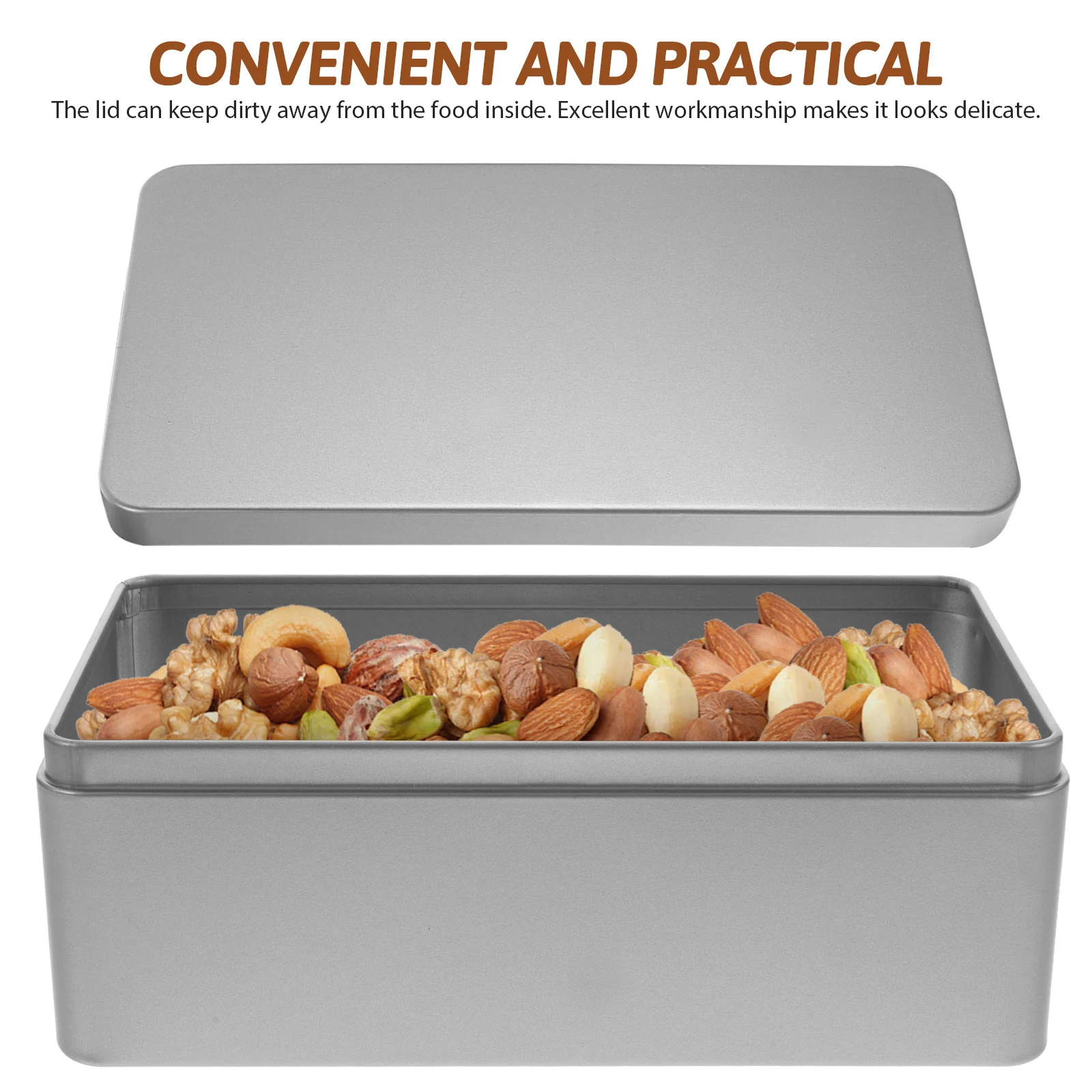 

2pcs Tea Box Airtight Tinplate Container Candy Storage Food Small Tin Box Packaging Kitchen Bar