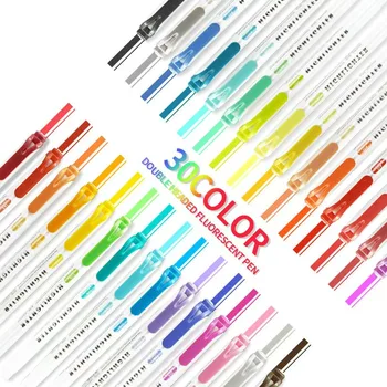 5 Color Set Double Headed Highlighter Pen Set Fluorescent Drawing Markers Highpens Pens Art Japanese Cute Pastel Stationery