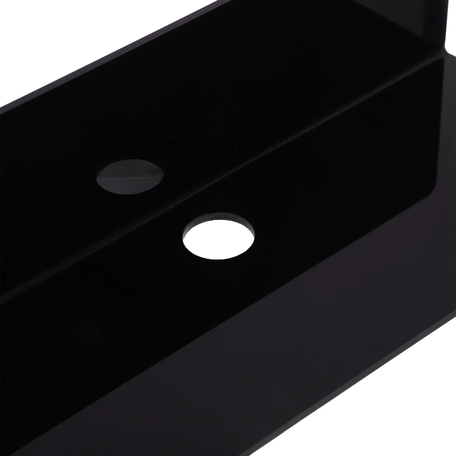 

L-Shaped Storage Rack Black Floating Wall Shelf No Drill Mount Home Kitchen Bedroom Bath Multifunctional Organizer Acrylic