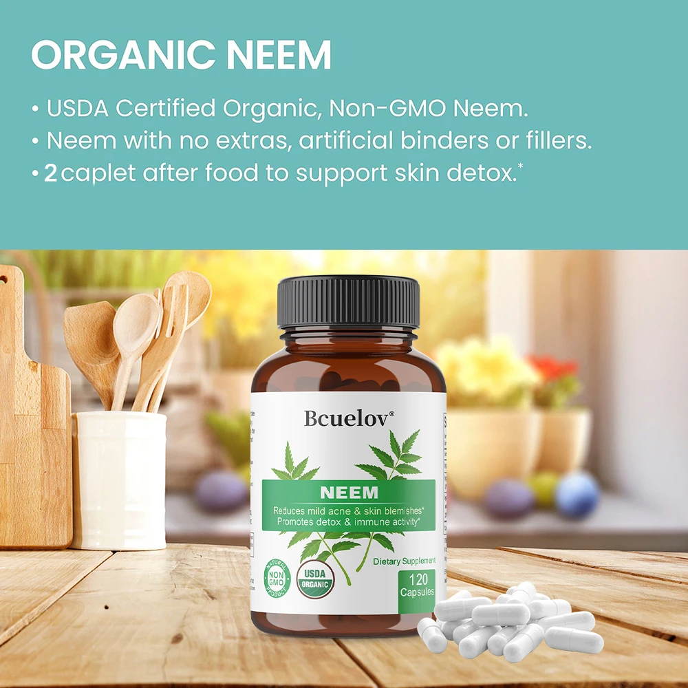 Organic Neem Leaf Capsules, He - Herbal Wellness Water ulasan dan harga