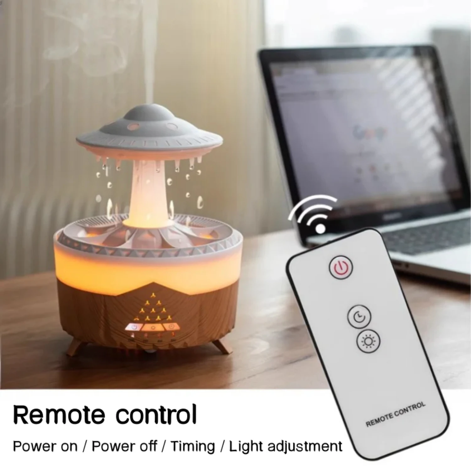 Raindrop UFO Shape Air Humidifier 2/4/ Timing Colorful Night Light Aromatherapy Essential Oil Diffuser  Bedroom Best Gifts Smell