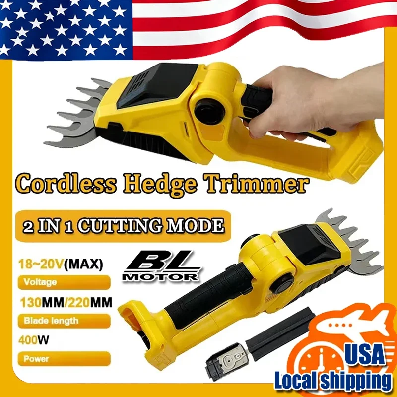 

FIt Dewalt Cordless Hedge Trimmer 2-in-1 Mini Handheld Electric Grass Shears Operated Shrubbery Trimmer for Garden for 18V