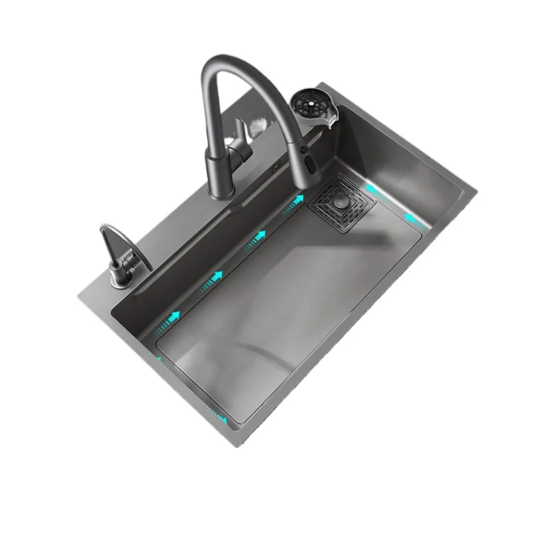 

Stainless Steel Sink Kitchen Vegetable Basin Multifunctional Undercounter Handmade