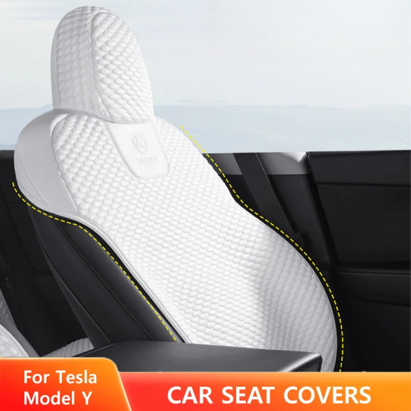 Car Seat Cover for Tesla Model Y 2017-2024 Model 3 2021-2025 Polyurethane Breathable Waterproof Sweat Car Seat Protector Part