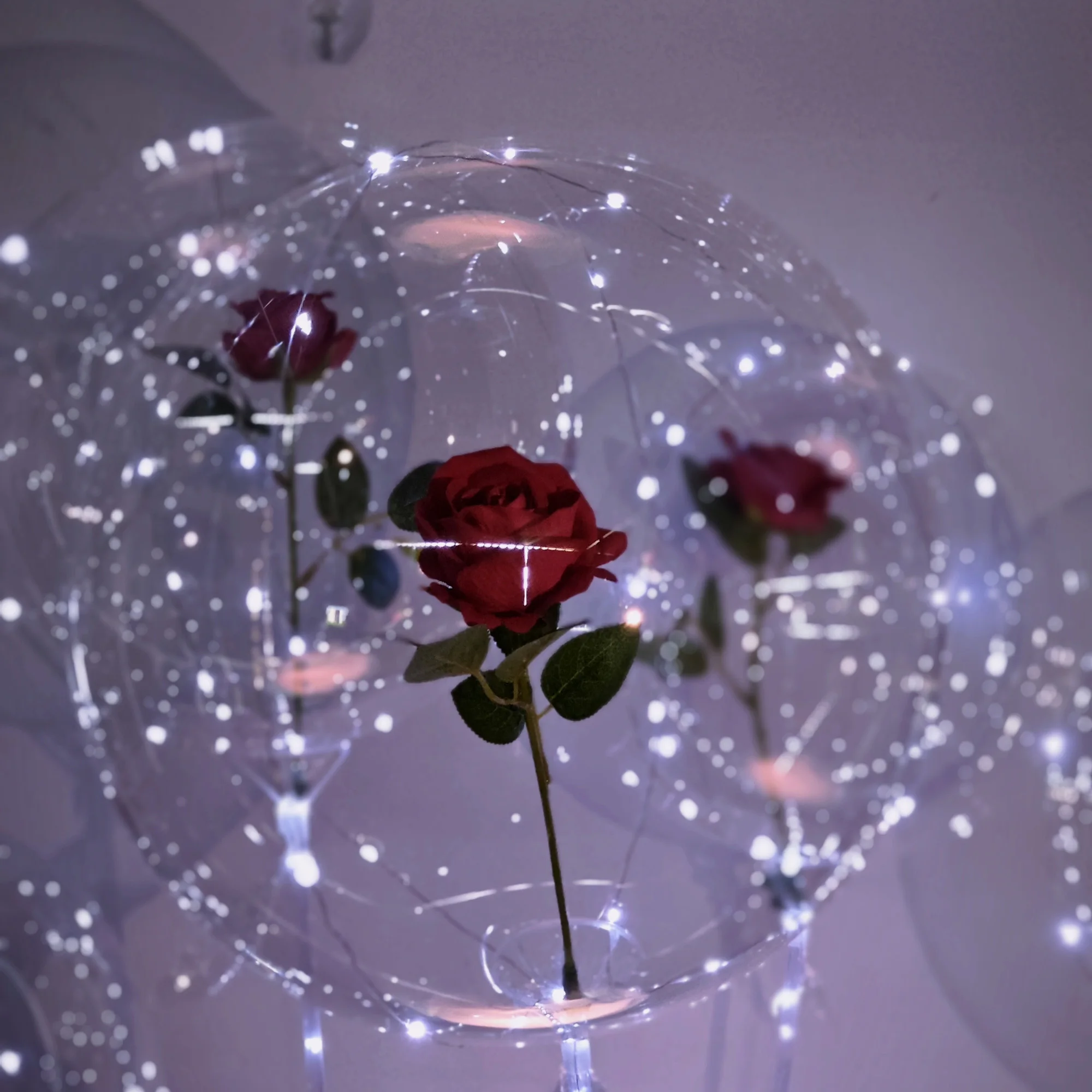 5 Led Luminous Rose Bouquet Wave Balloons (Excluding Internal Electricity) for Wedding Season, Birthday and Holiday Decoration