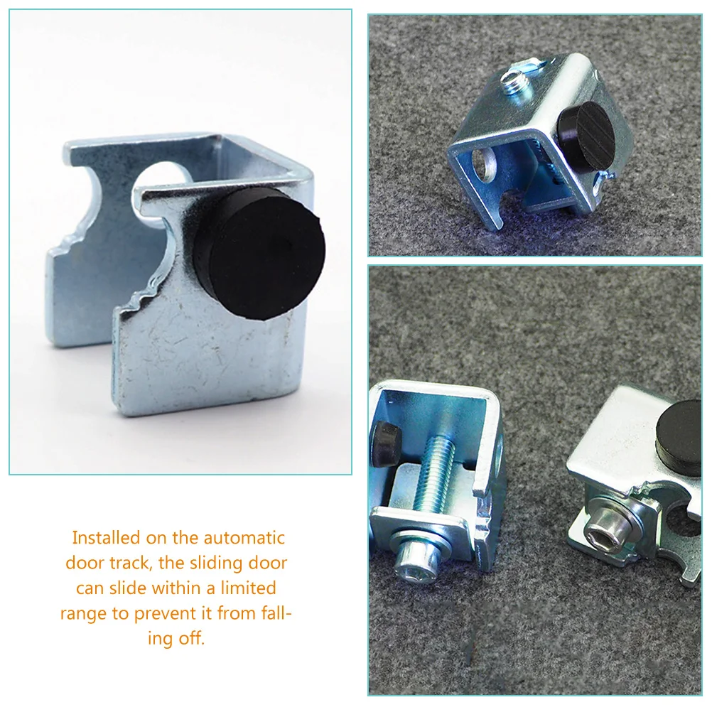 

2Pcs Door Stopper Sliding Stoppers Hardware Track Mount Accessories Bumper Automatic Roller Stops Limit Device Glass