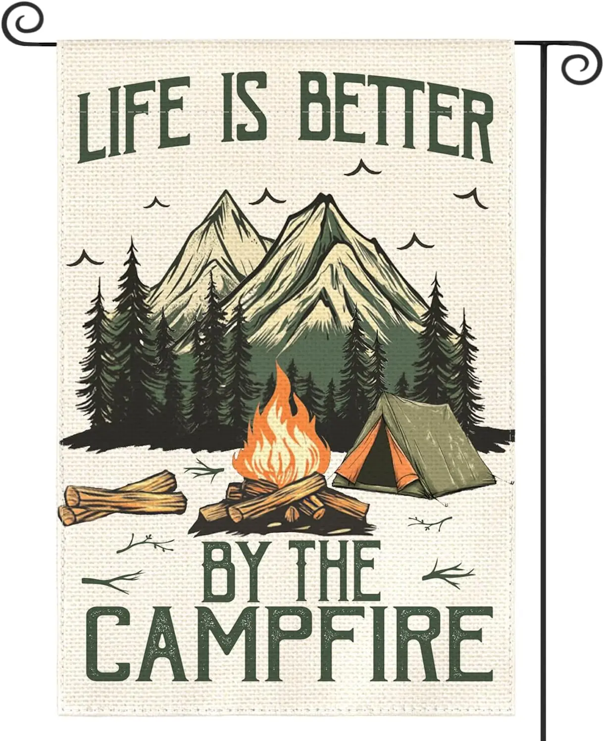 AVOIN colorlife Life Is Better By The Campfire Camping Garden Flag 12 x 18 Inch Double Sided, RV Campsite Camper Yard Outdoo SSL