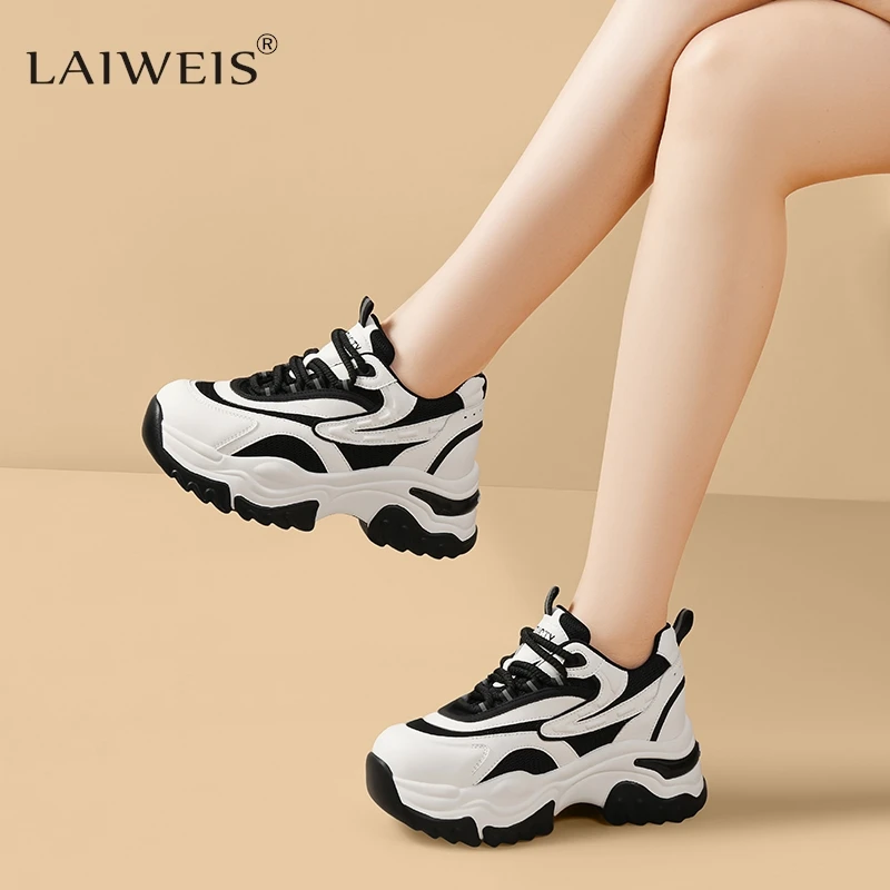 

6.5cm Platforms Women Shoes Spring Vulcanized Walking Sneakers Woman Outdoor Breathable Mesh Ladies Shoes Fashion Popular