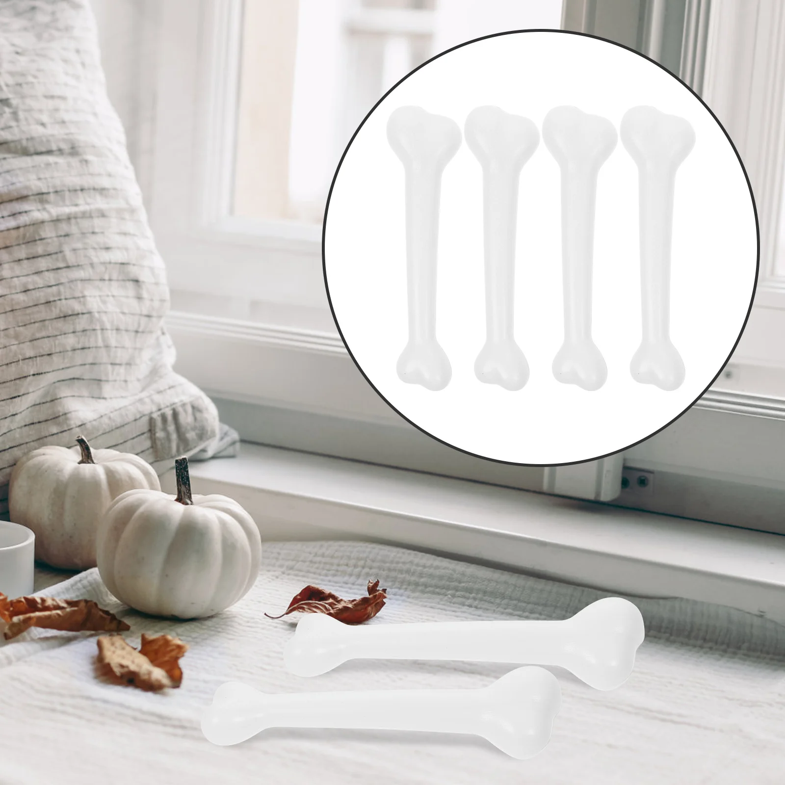

4Pcs Plastic Human Bones Set for Halloween Haunted Party Supplies Adult Kids Fancy Dress Role Play Accessory White