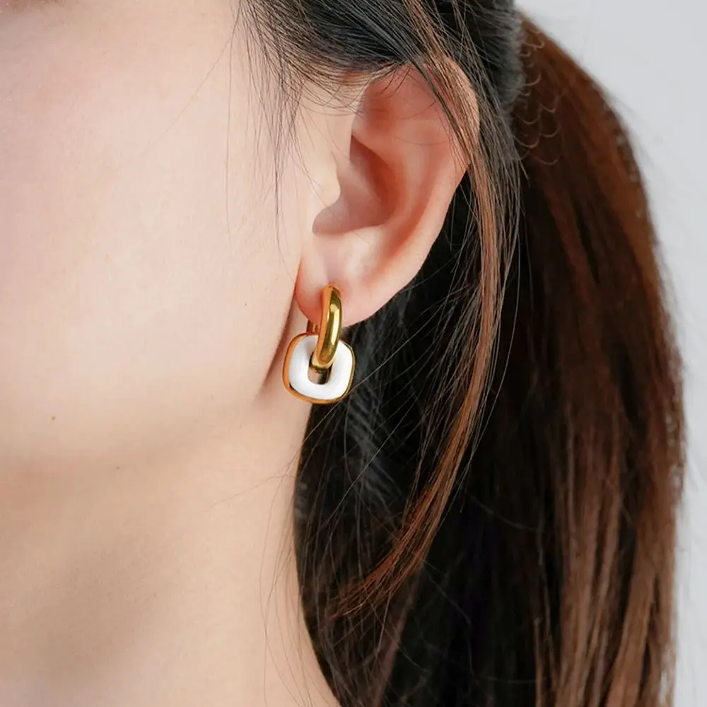 

ENFASHION Aretes De Mujer круглые серьги-кольца с капающим маслом для женщин из нержавеющей стали 18 К позолоченные модные украшения