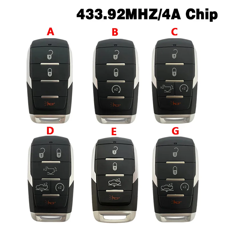 

DIYKEY OHT-4882056 Smart Prox дистанционный брелок 433,92 МГц 4A чип для Dodge Ram 1500 Pickup 2019 2020 + 68291692AD 68291691AD 7939AM