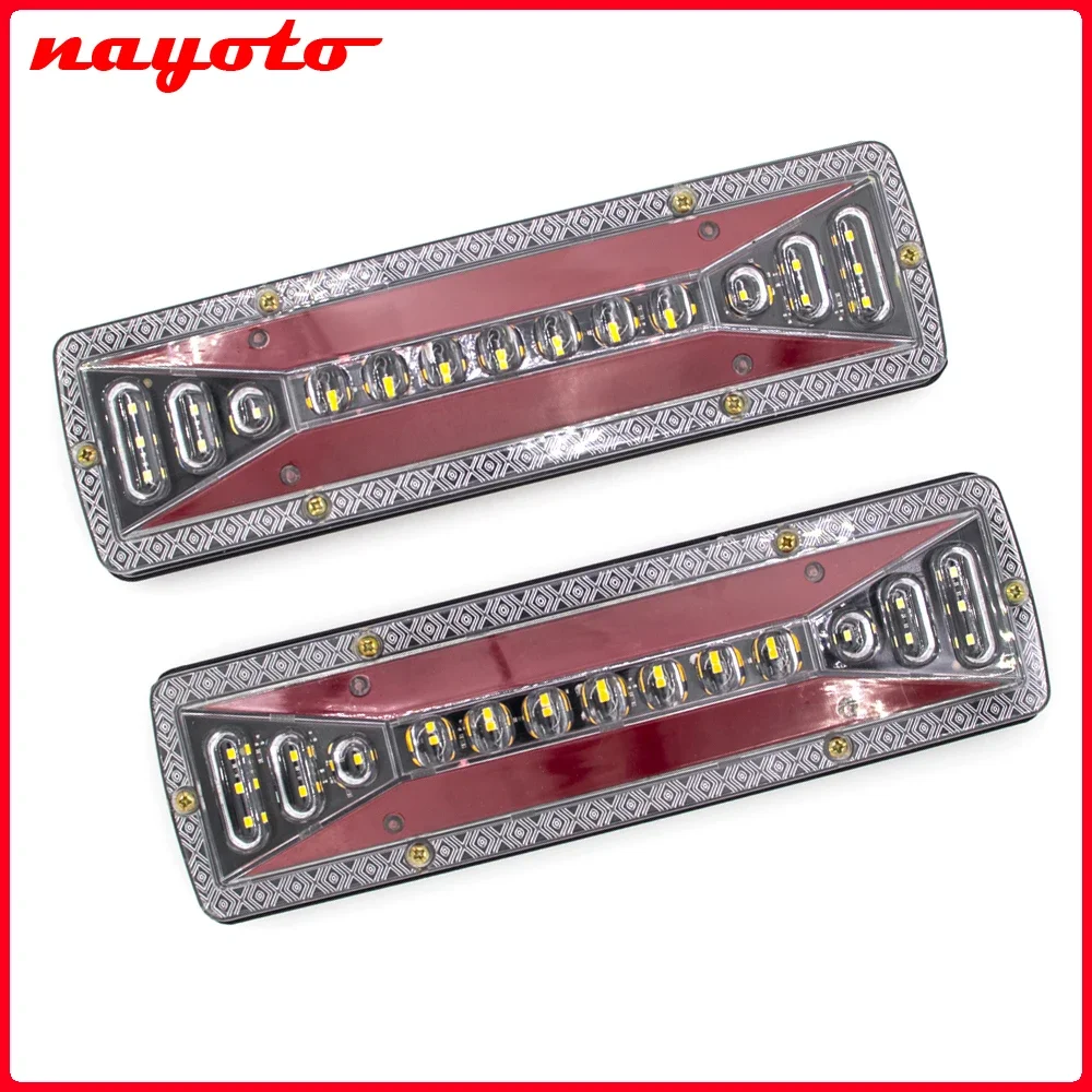 12V 24V LED Rear Tail Light Trailer Light Stop Indicator Lamp Red Stop Brake Turn Signal Light Car Caravan Van Boat Camper Bus