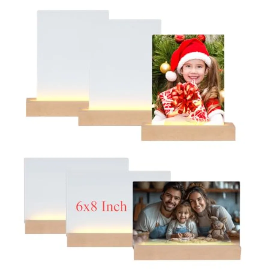 Sublimate Blank Night Light PCS LED Glass Photo Frames Panels