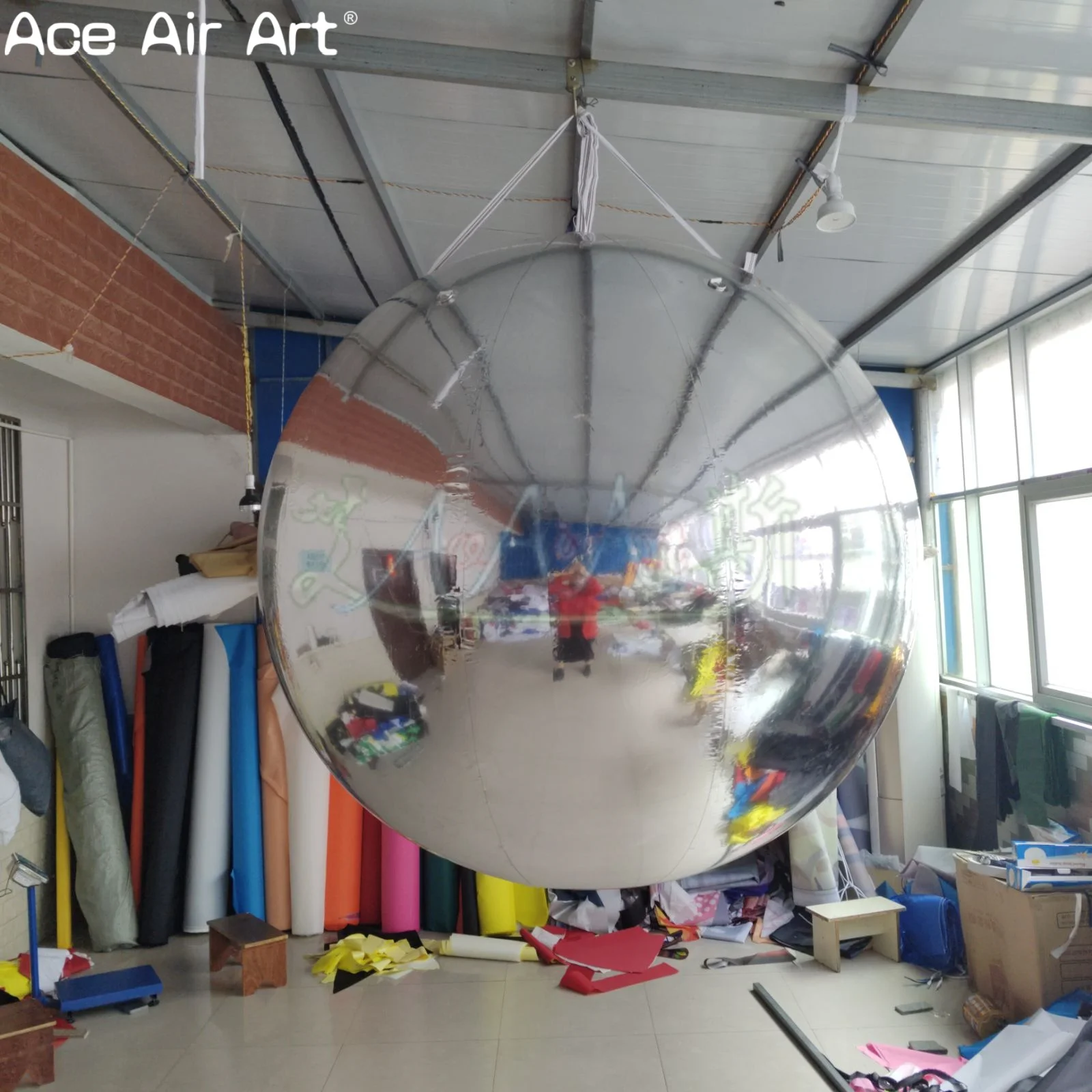Decorazioni gonfiabili per feste sospese per eventi, club e esposizioni promozionali, palline a specchio gonfiabili giganti