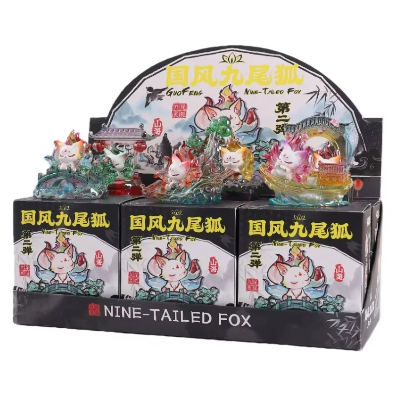 

6pcs Nine-Tailed Fox Blind Box Series 2 Ancient Chinese Style Figures Toy Desktop Ornament Home Decor Collectors Wholesale Toys