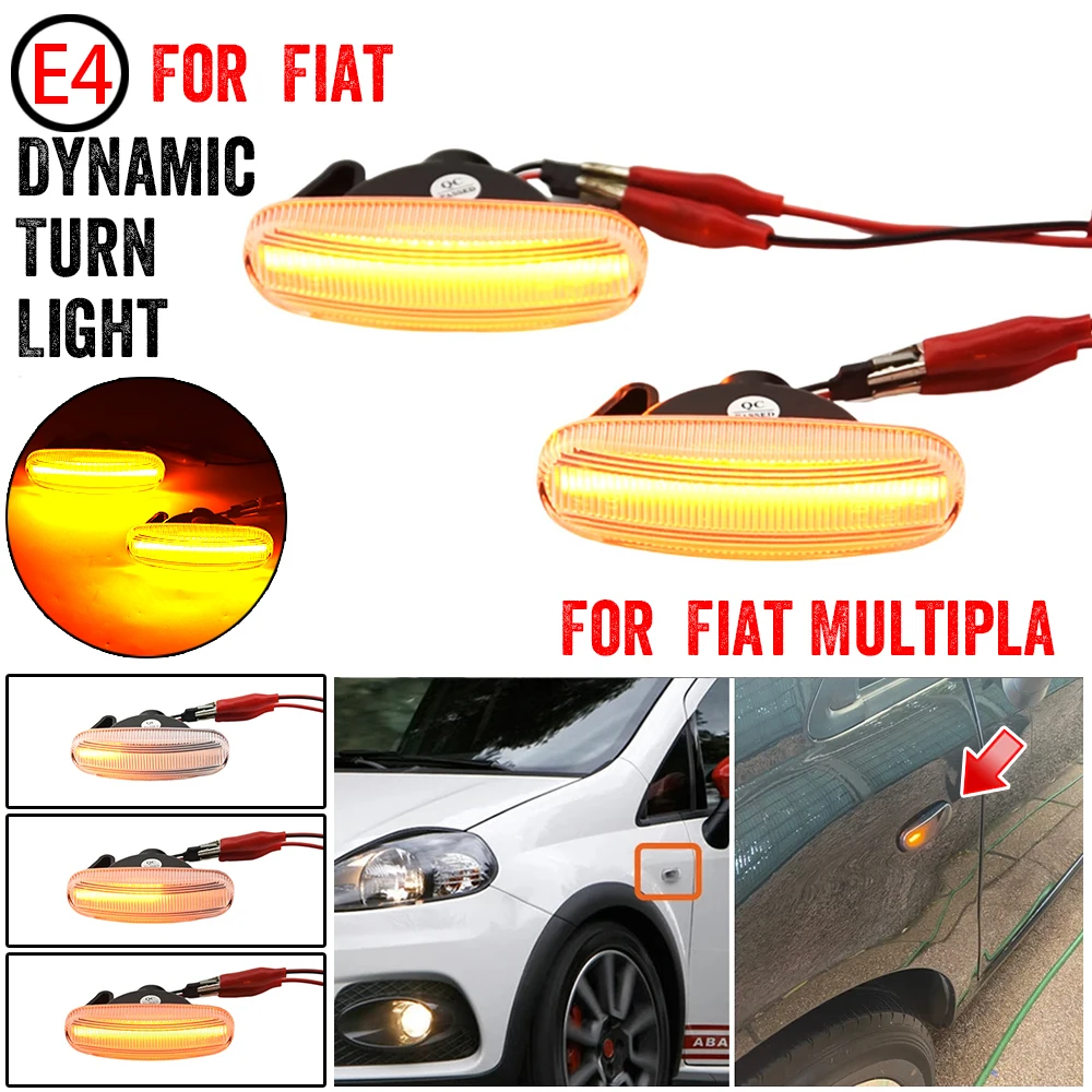 2Pcs For Fiat Abarth Punto (199) 2012-2020 For Peugeot Bipper box van Dynamic LED Side Marker Light Repeater Lamp
