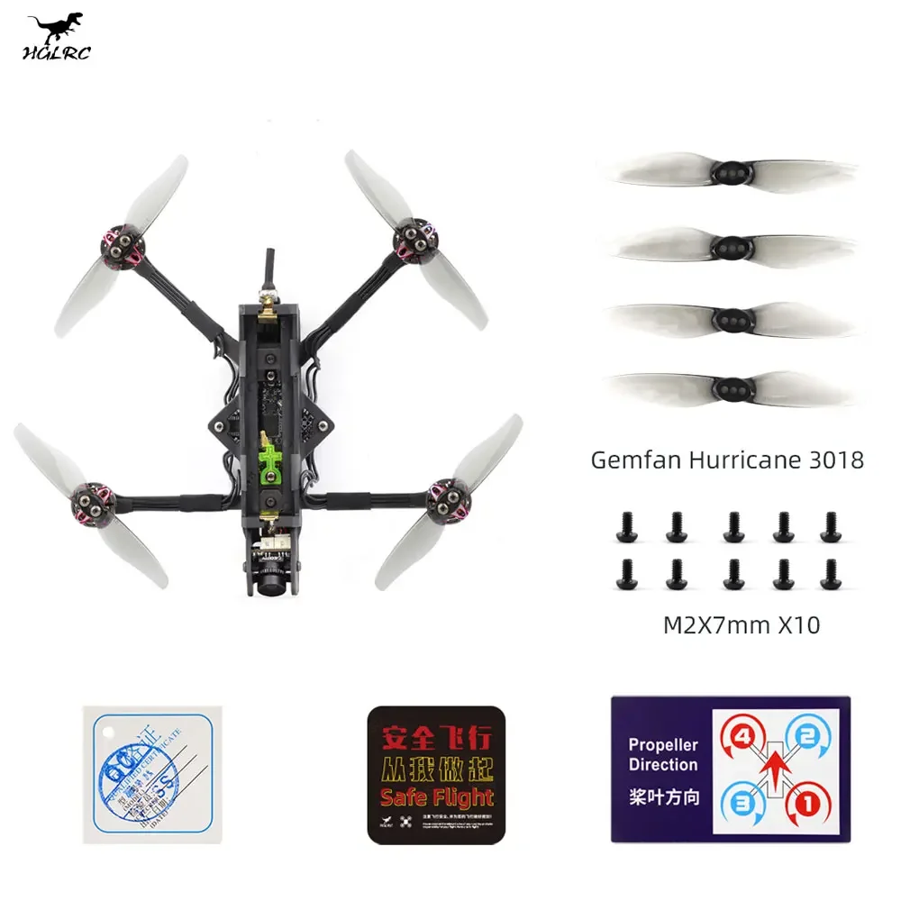 HGLRC Rekon3 1S 3inch Long Range 18650 Super Long Lasting FPV Drone SPECTER 10A AIO Caddx Ant 1202.5 KV11000 Motor