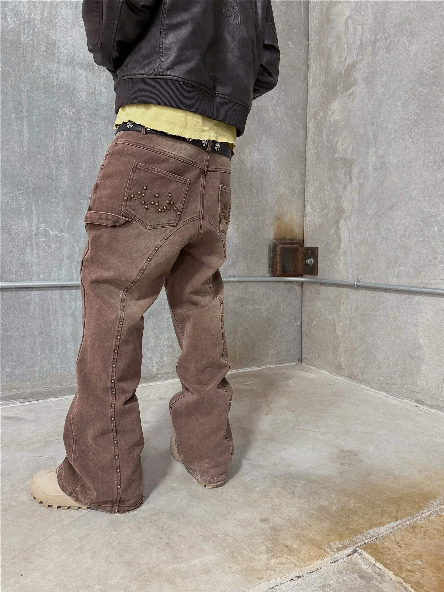 الأمريكية الرجعية حبة التطريز الجينز الرجال النساء موضة الاتجاه السراويل فضفاضة فضفاضة غسلها الهيب هوب موضة نمط زوجين السراويل واسعة