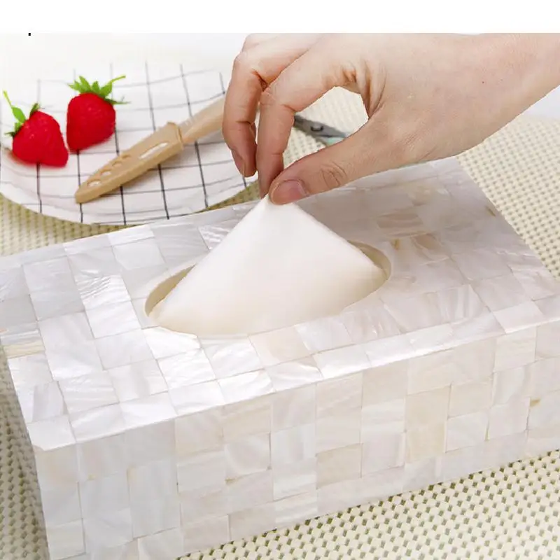 

Tissue Box Shell Pattern Resin Wet Tissue Holder Baby Wipes Paper Storage Box Paper Towel Dispenser Napkin Organizer Home Decor