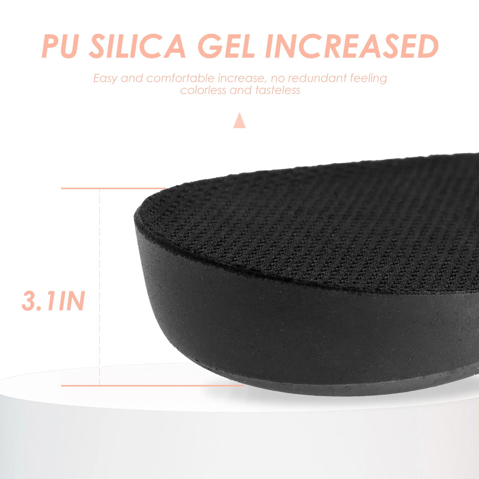 

Silicone Heightening Insole Increase Lifting Socks Heel Pad Increased Cushion Pu Man Wearable Support