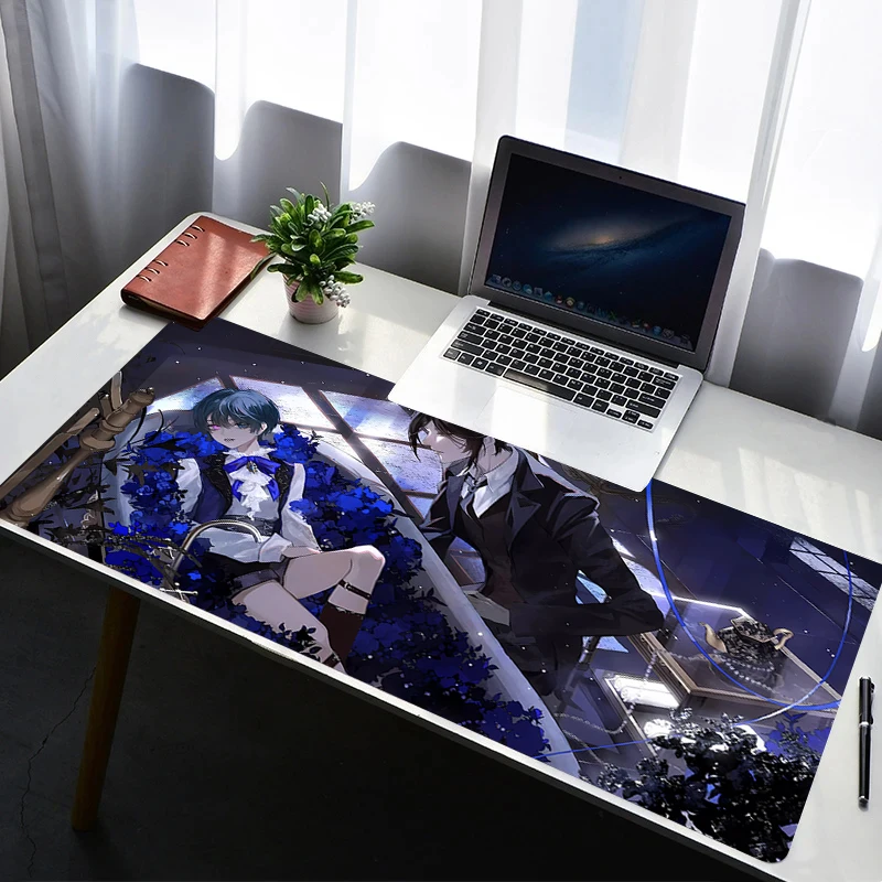 Mouse Pad PC Non Slip Rubber HD Mousepad Laptop Gamer Cabinet Keyboard Pad Office Computer Gaming Desk B-black Butler Mouse Mat
