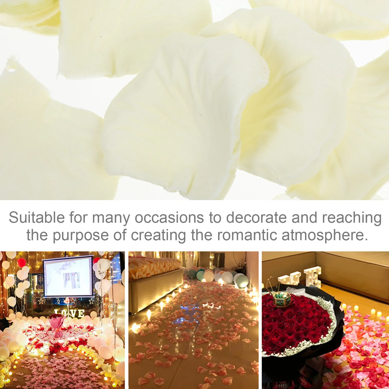 

1Pack Artificial Rose Petals Simulation Lightweight Realistic Fake for Wedding Party Holiday Anniversary Decoration
