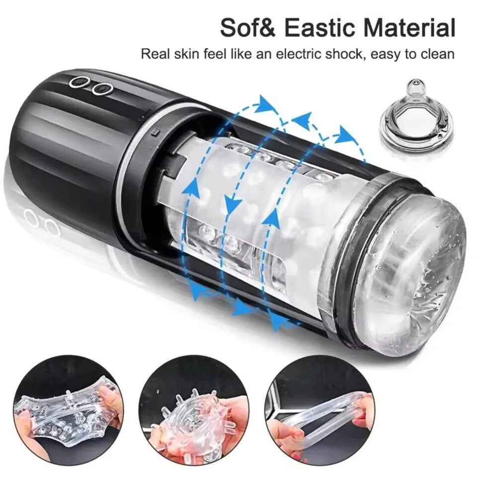 كوب الاستمناء الكهربائي مع شفط قوي ، 7 أوضاع اهتزاز ، لعبة جنسية ، مضخة محفز ، استمناء المهبل ، أوتوماتيكي