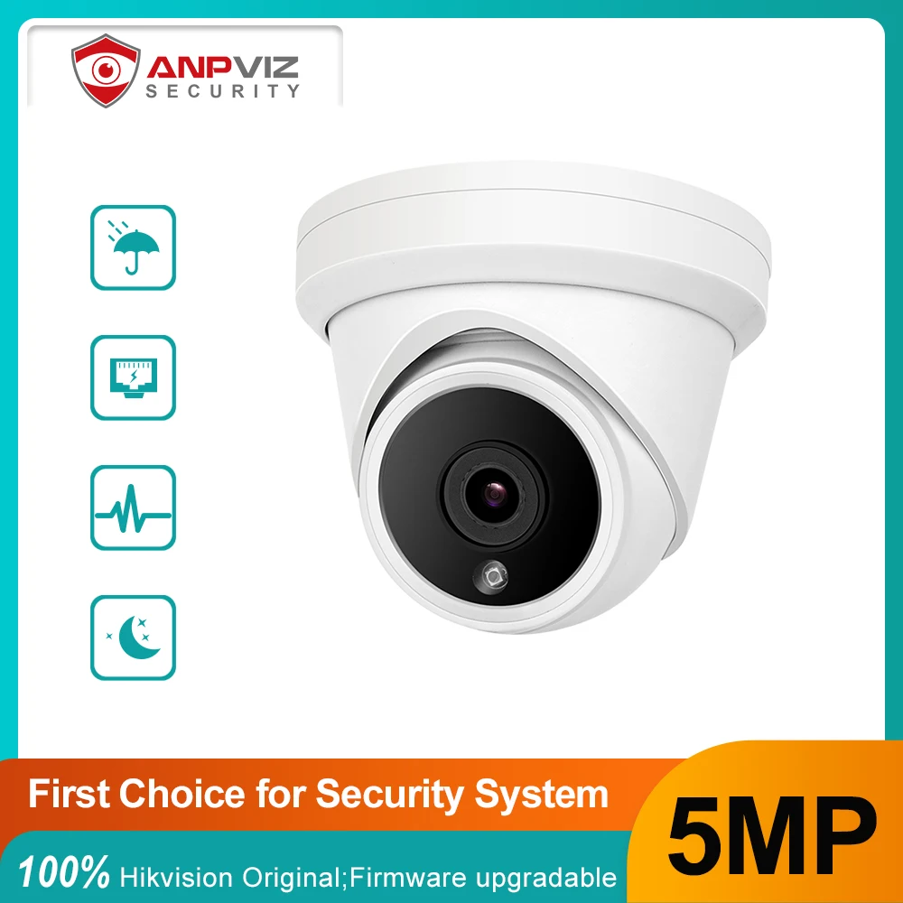 Anpviz 5MP POE IP Camera Security Surveillance Wide Angle With Audio Outdoor Infrared Night Vision H.265