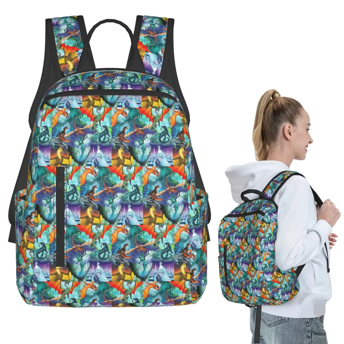 

Wing Of Fire All Dragon Pattern Background Backpack Student BookBag Kids School Bag Computer Shoulder Bags Boys Girls
