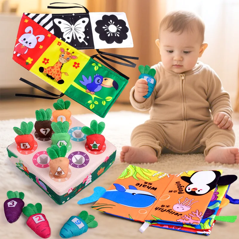 Anime Montessori Toy Magic Tissue Box Educational Learning Activity Sensory Toy Finger Exercising Busy Board Game Cloth Books
