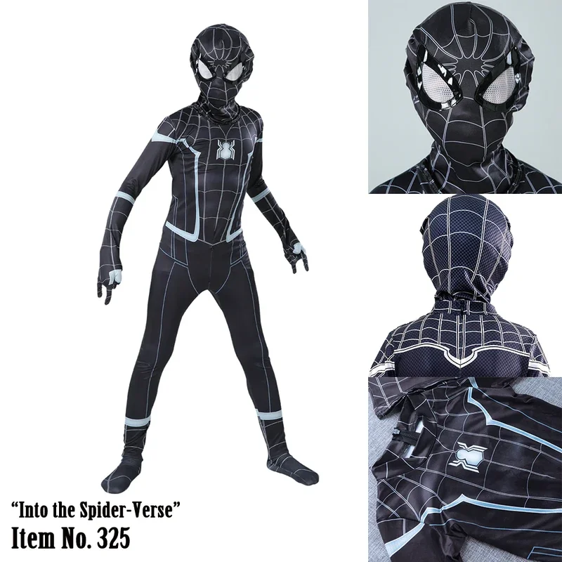 Disfraces de Spider-man negro de Marvel, monos de Cosplay de Spiderman ennegrecimiento para niños, monos, regalo de cumpleaños y Navidad para niños #   1 #   W.