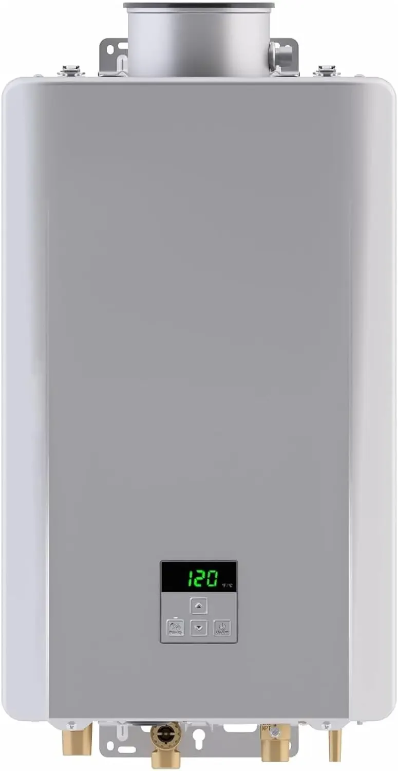 RE140iN Non-Condensing Natural Gas Tankless Water Heater, Up to 5.3 GPM, Indoor Installation, 140,000 BTU