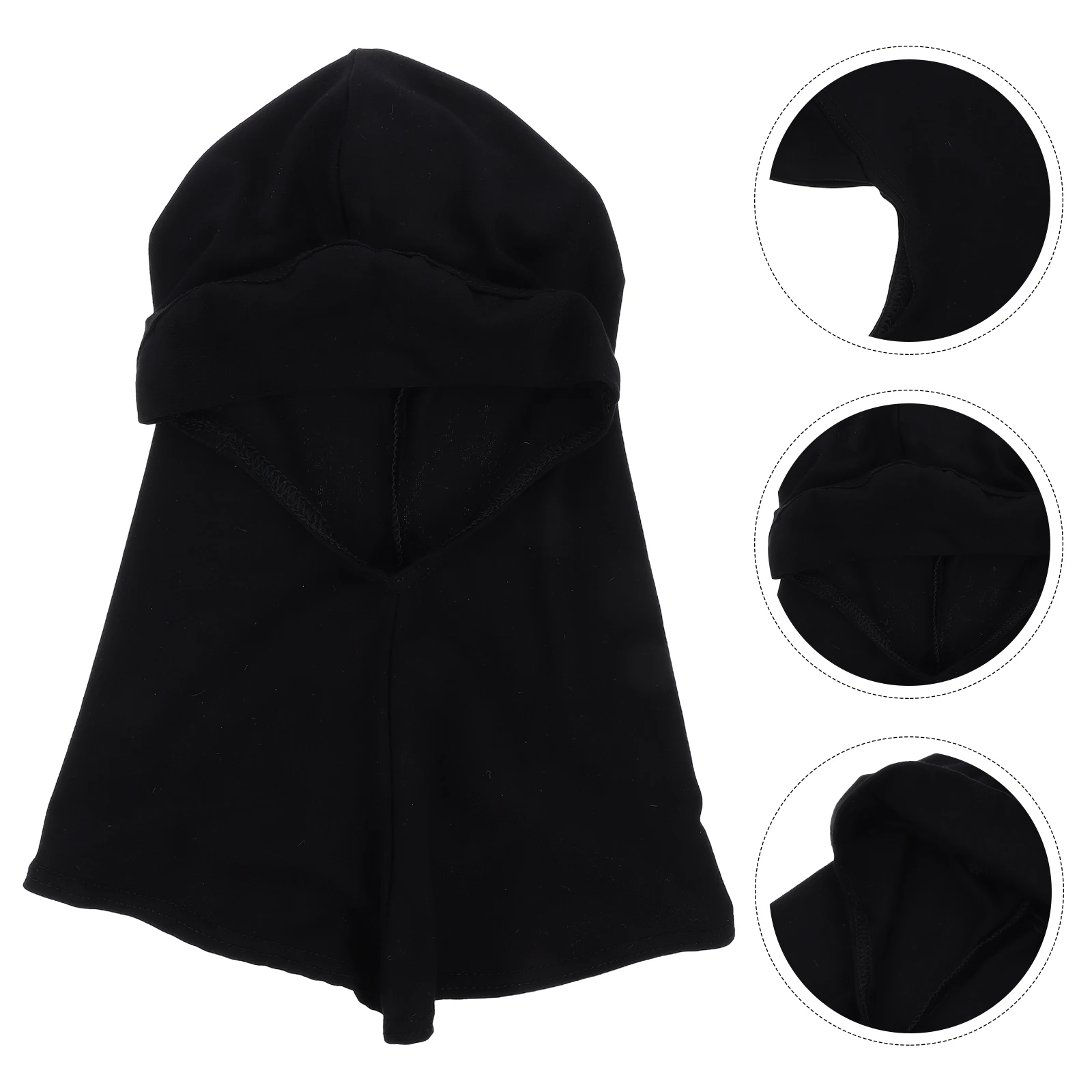 

Muslim Hijab Cap Adjustable Solid Black Full Cover Inner Hijab Bone Lady Islamic Headwear 35x24cm Breathable Lightweight