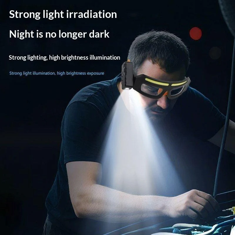 New Multifunctional Glasses Light Type-C: Charging Warning Headlamp Compact Portable Touch-sensitive