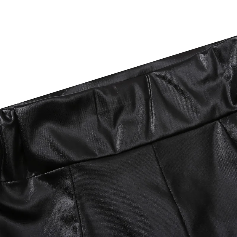 Sexy Frauen Shorts Elastische Hohe Taille Wetlook Faux PU Leder Kurze Hosen Latex Heißer Goth Shorts Pole Dance Clubwear Mini shorts