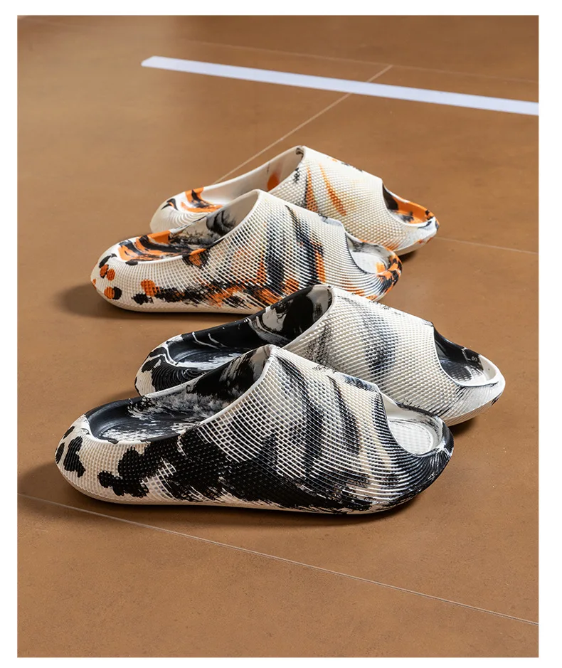 Herren- und Damen-Sandalen mit Chinesischem Tuschmalerei-Muster, Wolken-Design, Dicke Plattform, Slip-On, Sommer-Sandalen, Weich, Komfortabel, Rutschfest, für Outdoor und Strand, Casual – Detail 6