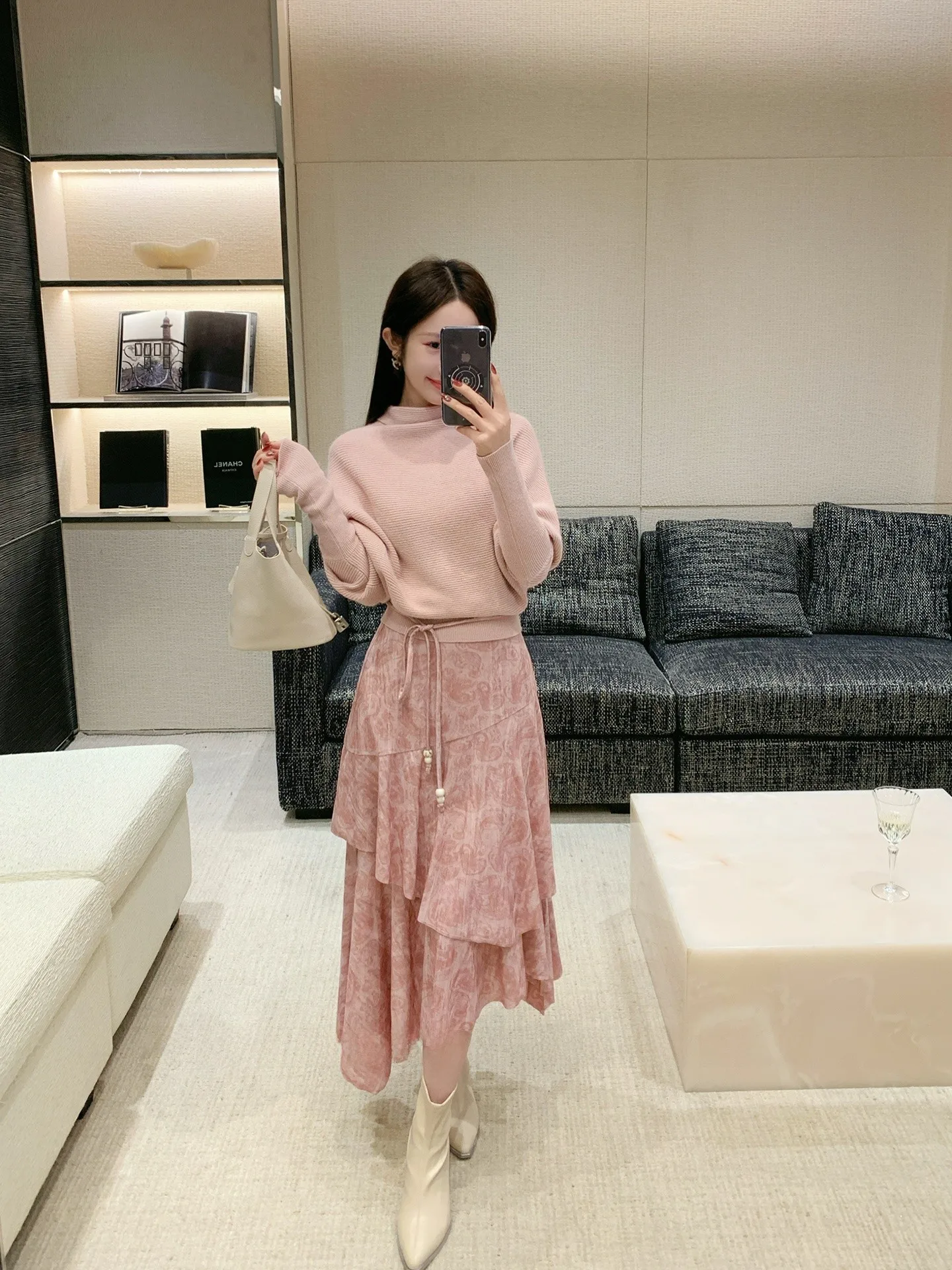 

e Aroma High Waist Velvet f Skirt for Women Irregular Lace Hemline Soft Color Ci Commute Polyester Spandex Blend