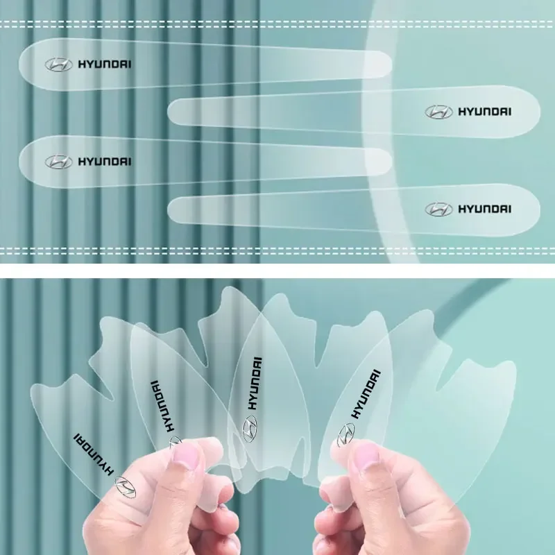 8 قطعة مقبض باب السيارة ملصق طبقة رقيقة واقية شفافة لشركة هيونداي I10 I20 I30 I40 IX20 IX35 توكسون سولاريس أكسنت أزيرا السلع #6