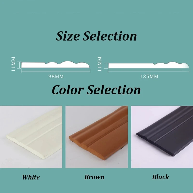 3D Self Adhesive Wall Trim Line Skirting Border NBR Waterproof Baseboard Wallpaper Wall Sticker For Living Room Home Decoration