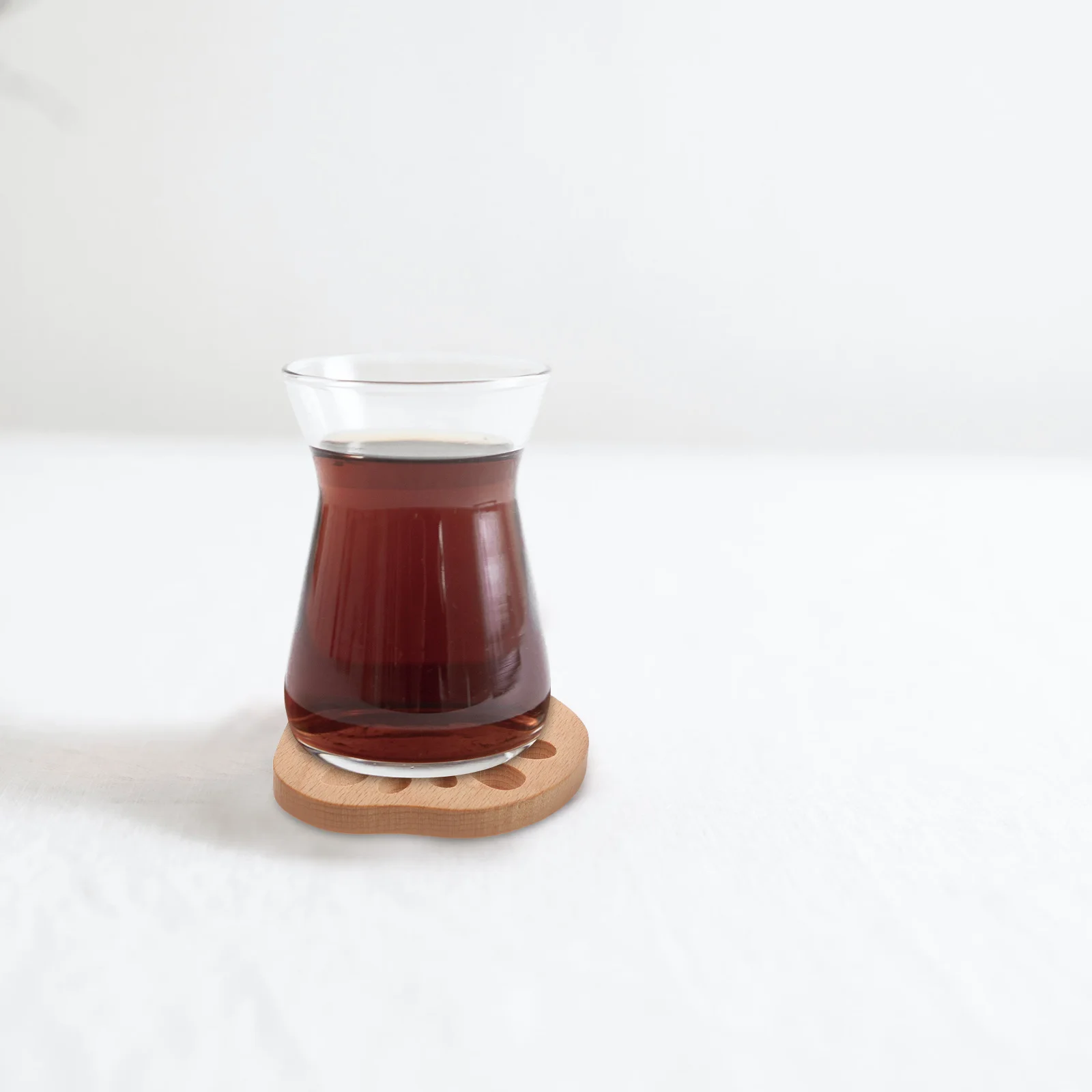 

4pcs Wooden Tea Coaster Lotus Root Slices Cup Holder Beech Home Decor Coffee Table Drink Coasters Stable Insulated Mats Modern