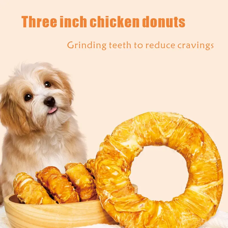 Dog Food For Dog Snack Pet Snacks Chicken Donut 3  Inches Clean Teeth Training Reward